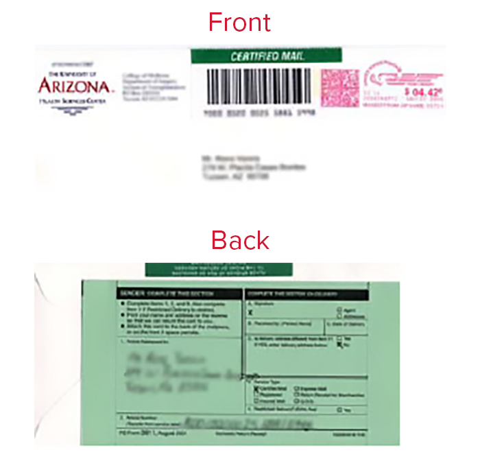 Affix form to mailing